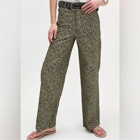 FP Movement by Free People Green Patterned Wide Leg Pants 100% cotton - Picture 9 of 16